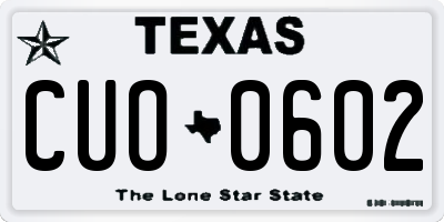 TX license plate CUO0602