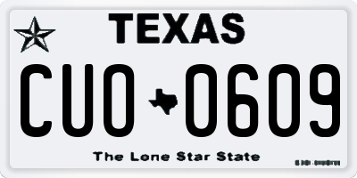 TX license plate CUO0609