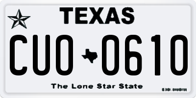 TX license plate CUO0610