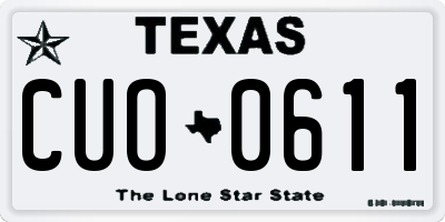 TX license plate CUO0611