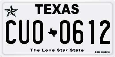 TX license plate CUO0612