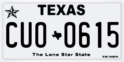TX license plate CUO0615