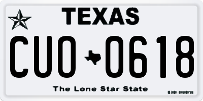 TX license plate CUO0618