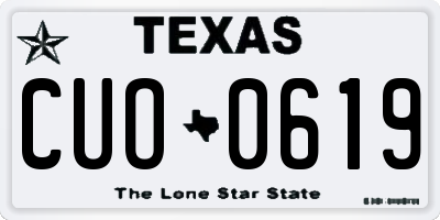 TX license plate CUO0619