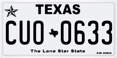 TX license plate CUO0633
