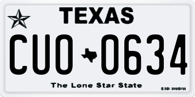 TX license plate CUO0634
