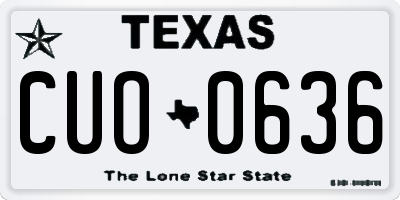 TX license plate CUO0636