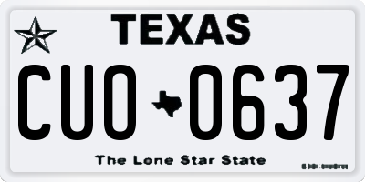 TX license plate CUO0637