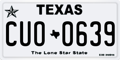 TX license plate CUO0639