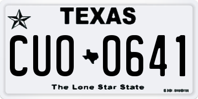 TX license plate CUO0641