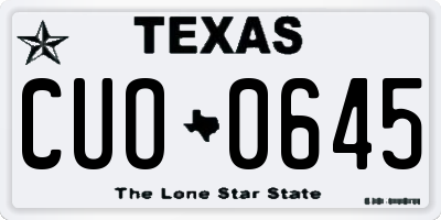TX license plate CUO0645