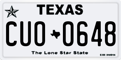 TX license plate CUO0648