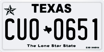 TX license plate CUO0651