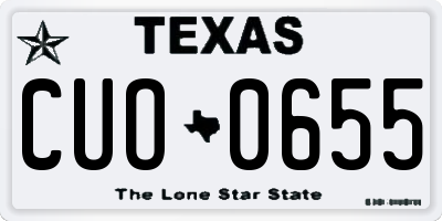 TX license plate CUO0655