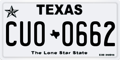 TX license plate CUO0662