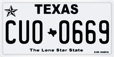 TX license plate CUO0669