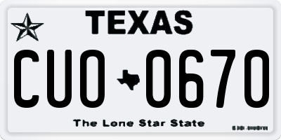 TX license plate CUO0670