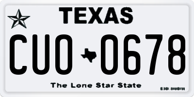 TX license plate CUO0678