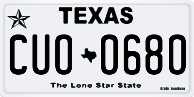TX license plate CUO0680