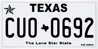 TX license plate CUO0692