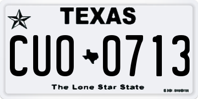 TX license plate CUO0713