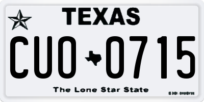 TX license plate CUO0715