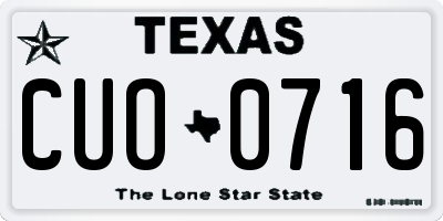 TX license plate CUO0716
