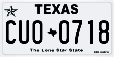 TX license plate CUO0718