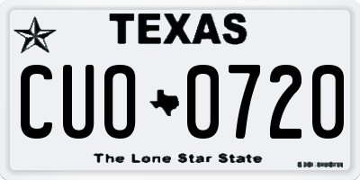 TX license plate CUO0720