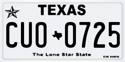 TX license plate CUO0725