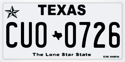 TX license plate CUO0726