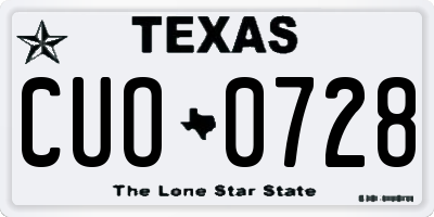 TX license plate CUO0728