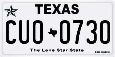 TX license plate CUO0730