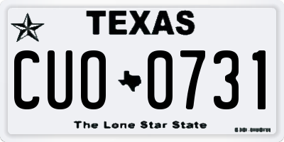 TX license plate CUO0731