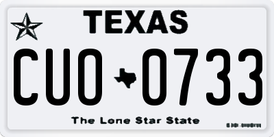 TX license plate CUO0733