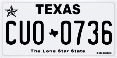 TX license plate CUO0736