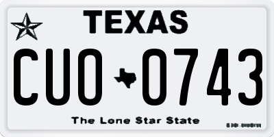 TX license plate CUO0743