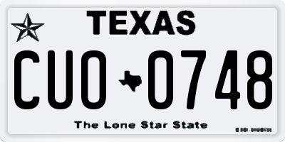 TX license plate CUO0748