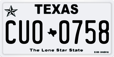 TX license plate CUO0758