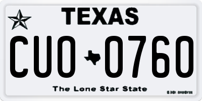 TX license plate CUO0760