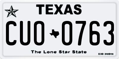 TX license plate CUO0763