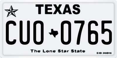 TX license plate CUO0765