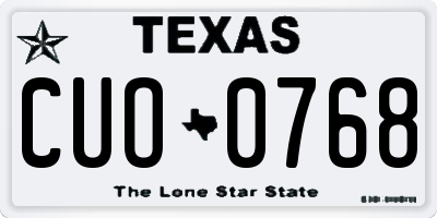 TX license plate CUO0768