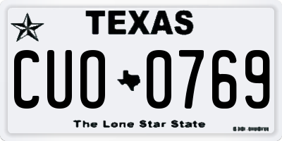 TX license plate CUO0769