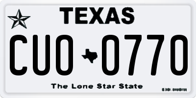 TX license plate CUO0770