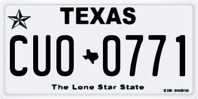 TX license plate CUO0771