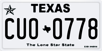 TX license plate CUO0778