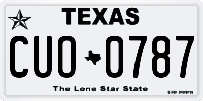 TX license plate CUO0787