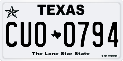 TX license plate CUO0794