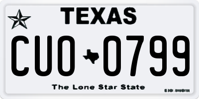 TX license plate CUO0799